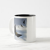 こうもりファン用おもしろい ツートーンマグカップ (正面左)