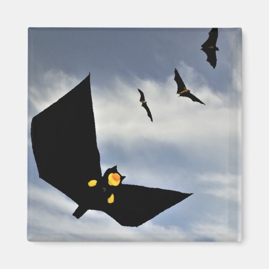 こうもりファン用おもしろい マグネット (正面)