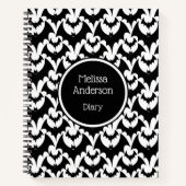 こうもりホラーゴシックパーソナライズされた様式の名前ブラック ノートブック (正面)