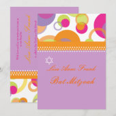 こうもりミトバ+バモダンブル/オレンジ/ホットピンク 招待状 (正面/裏面)