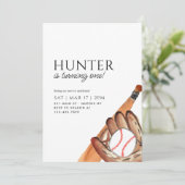 こうもりモダングローブボールスポーツ野球誕生日 招待状 (スタンド正面)