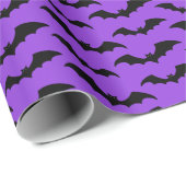 こうもりラッピング紙 – 紫の背景 ラッピングペーパー (ロールコーナー)