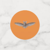 こうもりラブグレーこうもりオンオレンジブラックとイエロー コンフェッティ (スモール正面)