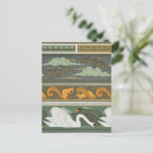 こうもりリス白人野生生物ヴィンテージ自然アート ポストカード (スタンド正面)