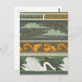 こうもりリス白人野生生物ヴィンテージ自然アート ポストカード (正面/裏面)