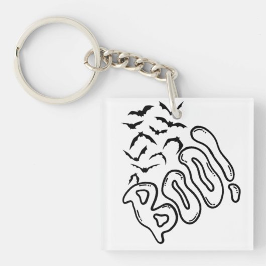 こうもり不気味とブハロウィーンデザイン キーホルダー (正面)