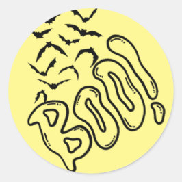 こうもり不気味とブハロウィーンデザイン ラウンドシール