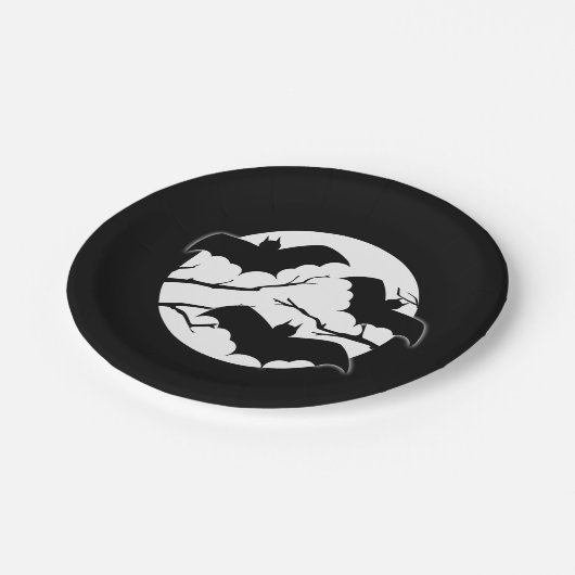 こうもり不気味インムーンハローウィンパーティプレート ペーパープレート (アングル)