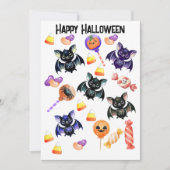 こうもり不気味キャンディ、水彩、ハロウィンお洒落ー シーズンカード (正面)