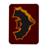 こうもり不気味ハロウィンフォトマグネット |赤いテーマ マグネット (縦)