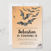 こうもり不気味ハロウィーン誕生日パーティー 招待状 (正面)