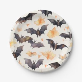 こうもり不気味紅葉ハロウィーン ペーパープレート