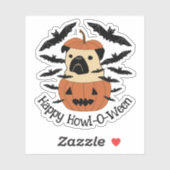 こうもり付きジャック・オ・ランタンのハウル・オ・ウィーンパグ シール (シート)
