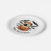 こうもり付きジャック・オ・ランタンのハウル・オ・ウィーンパグ ペーパープレート (アングル)