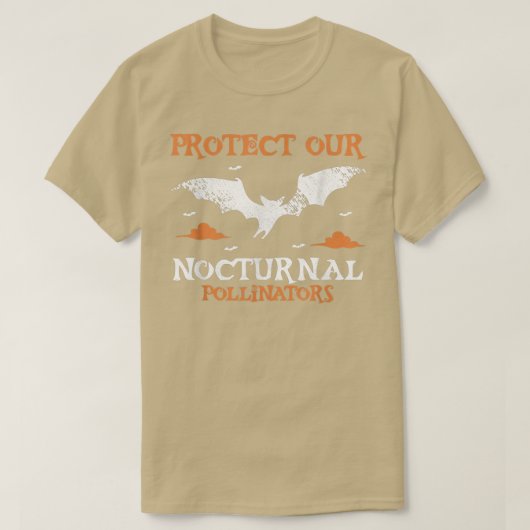 こうもり保護の夜行性受粉者こうもりハロー Tシャツ (デザイン正面)