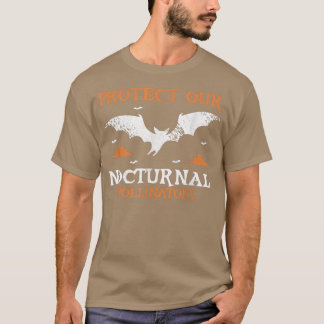 こうもり保護の夜行性受粉者こうもりハロー Tシャツ