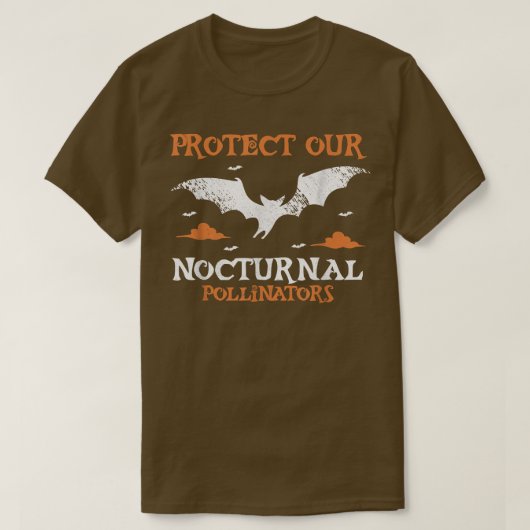 こうもり保護の夜行性受粉者こうもりハロー Tシャツ (デザイン正面)