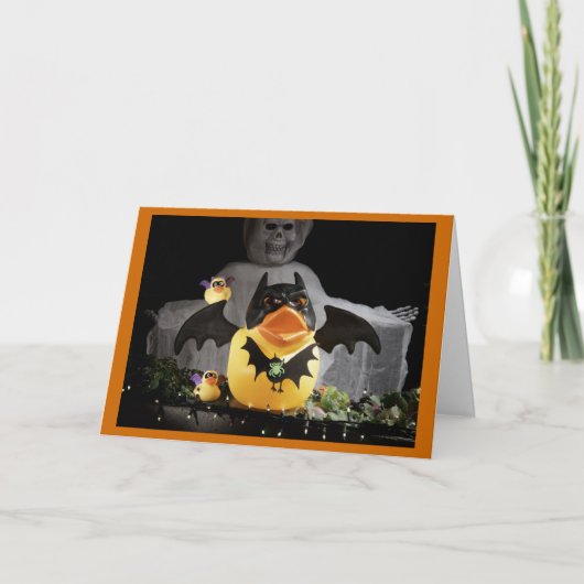 こうもり保護ダッキー（アヒルちゃん）と防御 カード (正面)