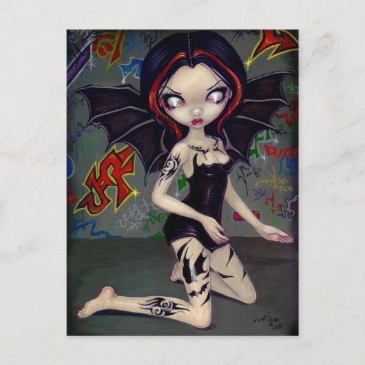 「こうもり入れ」はがき ポストカード (正面)