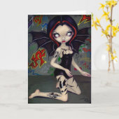 「こうもり入れ」グリーティングカード カード (黄色い花)