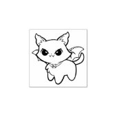 こうもり子猫ゴムスタンプ ラバースタンプ (インプリント)