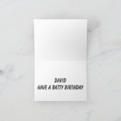 こうもり帽をかぶったカット カード (内部)