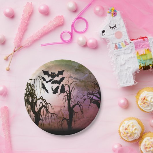 こうもり幽霊のよく出るの森 ペーパープレート (パーティー)