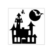 こうもり幽霊のよく出る、月、魔女の家 ラバースタンプ (インプリント)