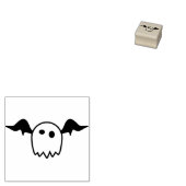こうもり幽霊イラストレーションスタンプ ラバースタンプ (押印)