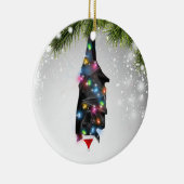 こうもり愛好家アダルトキッドのためのこうもりクリスマスギフト セラミックオーナメント (右)