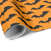こうもり折り返し紙-オレンジの背景 ラッピングペーパー (ロールコーナー)