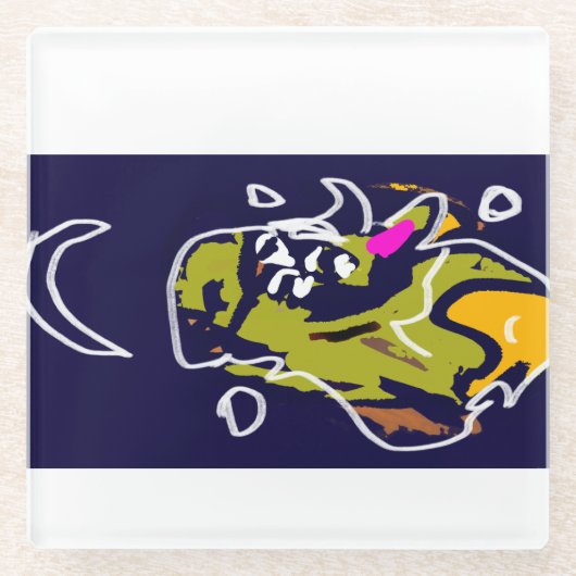 こうもり星 ガラスコースター (正面)