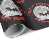 こうもり月ハッピーバースデー紙 ラッピングペーパー (ロールコーナー)