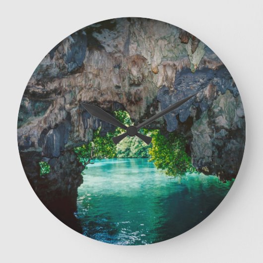 こうもり洞窟のアイライ，パラオ，ミクロネシア ラージ壁時計 (正面)