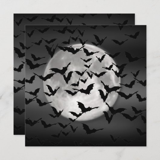 こうもり満月 招待状 (正面/裏面)