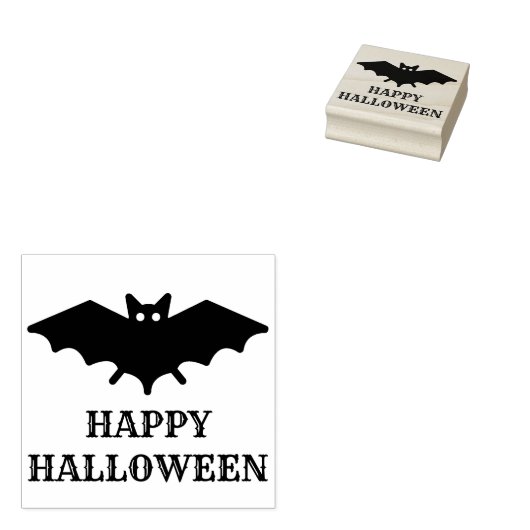 こうもり熱狂するハロウィーン ラバースタンプ (押印)
