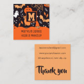 こうもり猫と幽霊たちハロウィーン スクエア名刺 (正面/裏面)