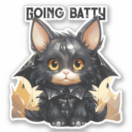 こうもり猫ステッカー – "Going Batty" シール