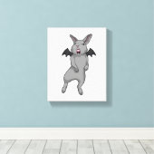 こうもり翼のウサギ キャンバスプリント (インサイチュ (ウッドフロア))