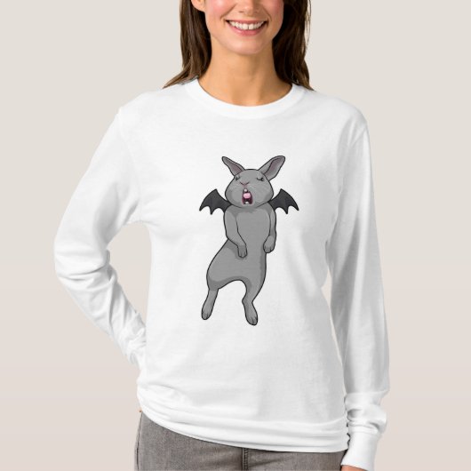 こうもり翼のウサギ Tシャツ (正面)