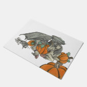 こうもり翼ユニコーン保護のカボチャのパッチ ドアマット (アングル)