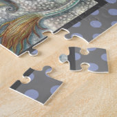 こうもり翼付きゴシックハロウィーン一角獣 ジグソーパズル (側面)