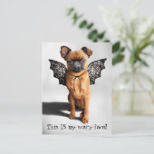 こうもり翼付き犬 インビテーションポストカード (スタンド正面)