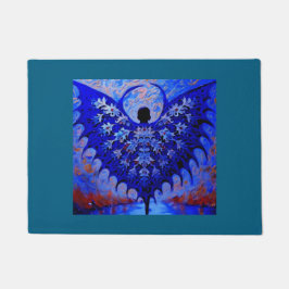 こうもり翼型の青い翼素晴らしを持つ生物 ドアマット