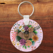 こうもり花フローラ植物学 キーホルダー (正面)