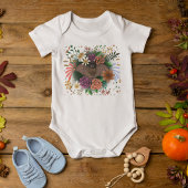 こうもり花フローラ植物学 ベビーボディスーツ