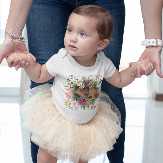 こうもり花フローラ植物学 ベビーボディスーツ