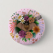 こうもり花フローラ植物学 缶バッジ (正面)