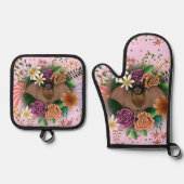 こうもり花フローラ植物学 鍋つかみ&鍋敷きセット (正面)