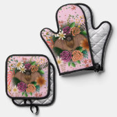 こうもり花フローラ植物学 鍋つかみ&鍋敷きセット (正面/裏面)